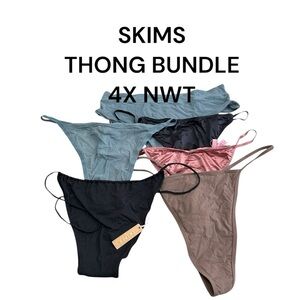 Skims Kim Kardashian Plus Size Thong T-String Bundle Arctic Dahlia Umber Onyx 4X